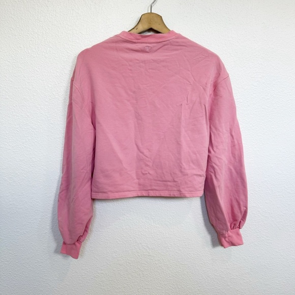 IVL Collective- Pink Cropped Crewneck Sweater - Picture 4 of 5